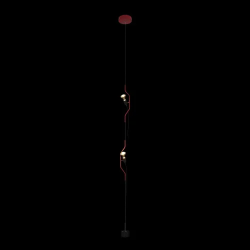 Светильник подвесной Parentesi 10346-2 Red LOFT IT без плафона 2 лампы, основание чёрное красное в стиле модерн на растяжку фото 2